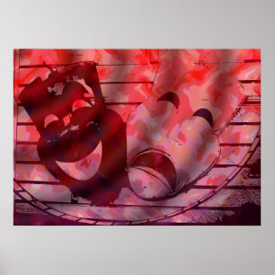 Rote Theatermasken Poster