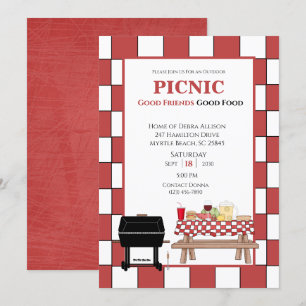Rote Tischdecke Picknick BBQ Outdoor-Grill Einladung