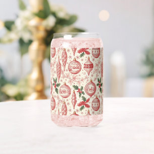 Rote Toile-Chinoiserie-Weihnachtsdekorationen Dosenglas
