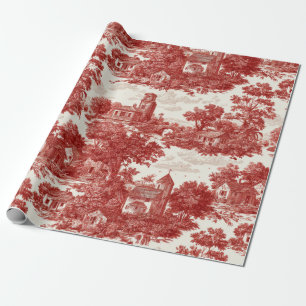 Rote Toile-Landschaftsszene (8) Geschenkpapier