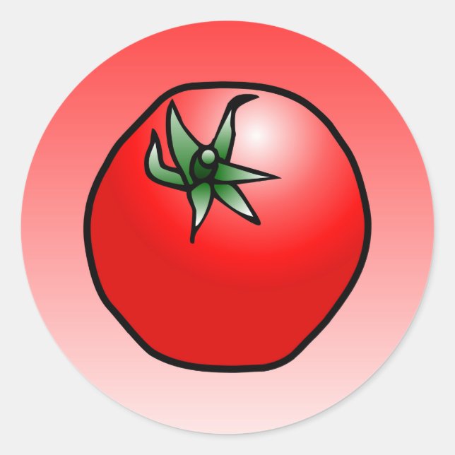 Rote Tomate Runder Aufkleber (Vorderseite)