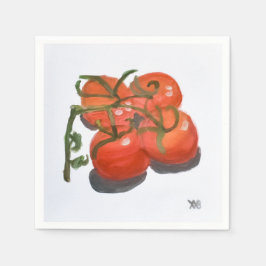Rote Tomaten auf dem Weinberg Serviette