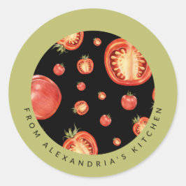 Rote Tomaten | Aus der Küche von Runder Aufkleber