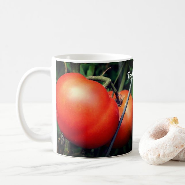 Rote Tomaten - Natur Personalisiert Kaffeetasse (Mit Donut)