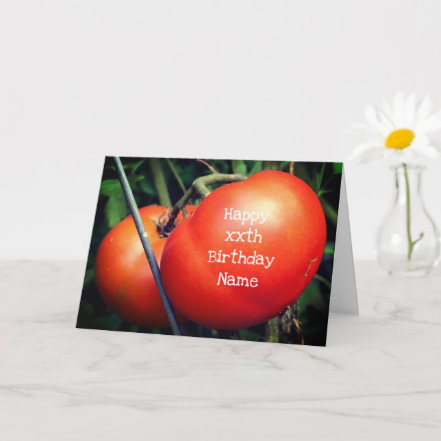 Rote Tomaten/Paradeiser auf Personalisierter Weina Karte (Kleine Pflanze)