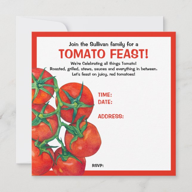 Rote Tomaten/Paradeiser Fest Einladungskarte (Vorderseite)