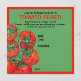 Rote Tomaten/Paradeiser Grüne Fest Einladungskarte