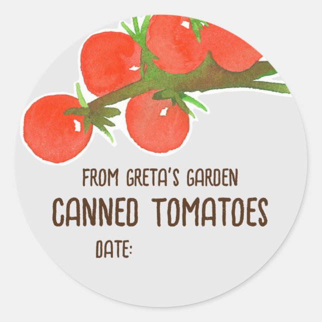 Rote Tomaten/Paradeiser, hausgemachte Konservenjac Runder Aufkleber (Vorderseite)