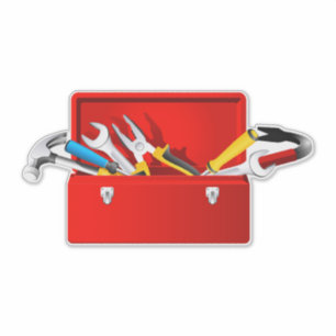 Rote Toolbox-Dekoration Aufkleber