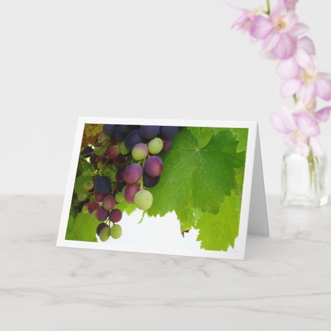 Rote Trauben Grüne Blätter Karte (Orchidee)