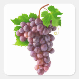 Rote Trauben Quadratischer Aufkleber