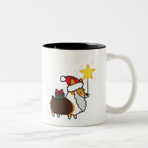 Rote Tri Farbesanktcorgi-Tasse CorgiThings Zweifarbige Tasse