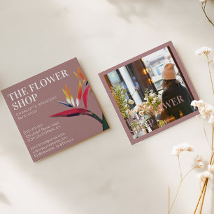 Rote tropische Blumenillustration Florist Quadrat Quadratische Visitenkarte