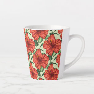 Rote tropische, nahtlose, blumenförmige Blume Milchtasse