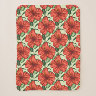 Rote tropische, nahtlose, blumenförmige Blume Sherpadecke