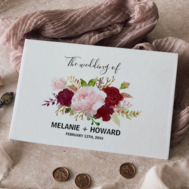 Rote Tropische und romantische Hochzeit Gästebuch (Von Creator hochgeladen)