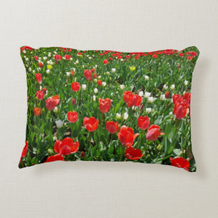 Rote Tulip Blume Naturfotografie Dekokissen