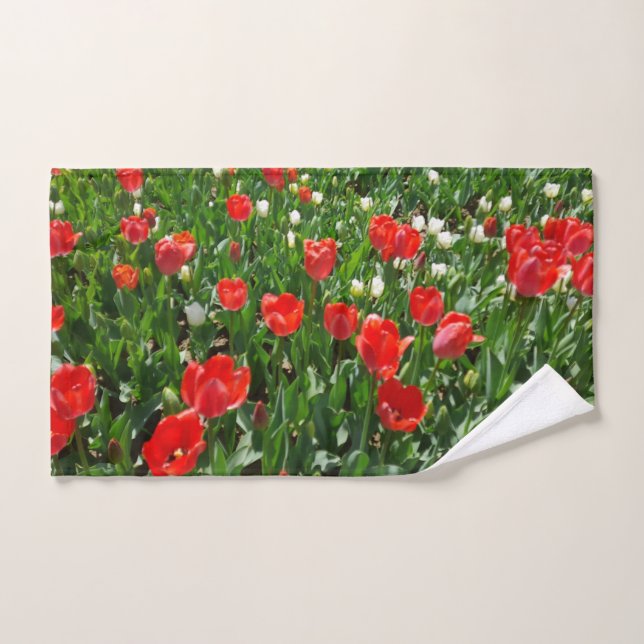Rote Tulip Blume Naturfotografie Handtuch (Handtuch)