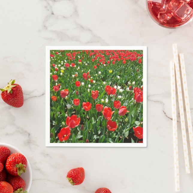 Rote Tulip Blume Naturfotografie Serviette (Beispiel)