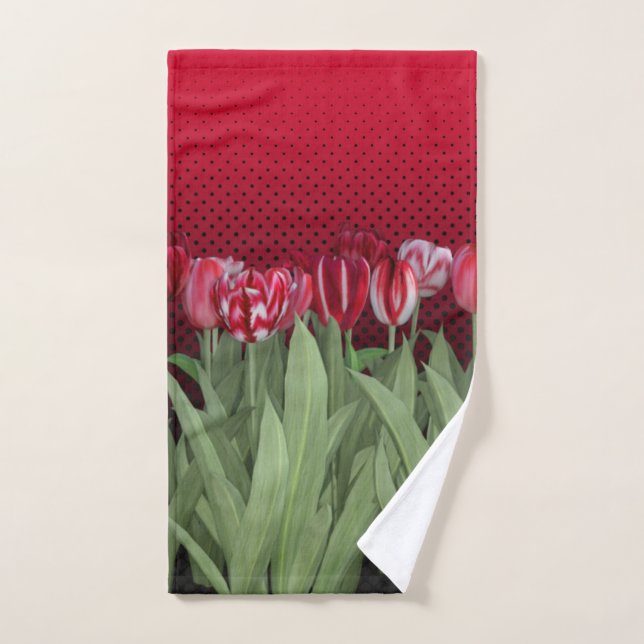 Rote Tulips auf Gradient Badhandtuch Set (Handtuch)