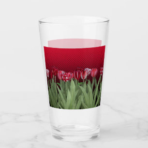 Rote Tulips auf Gradient Glas
