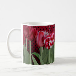 Rote Tulips auf Gradient Kaffeetasse