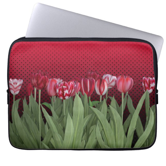 Rote Tulips auf Gradient Laptopschutzhülle (Vorderseite)