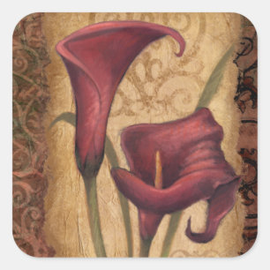 Rote Tulips I Quadratischer Aufkleber