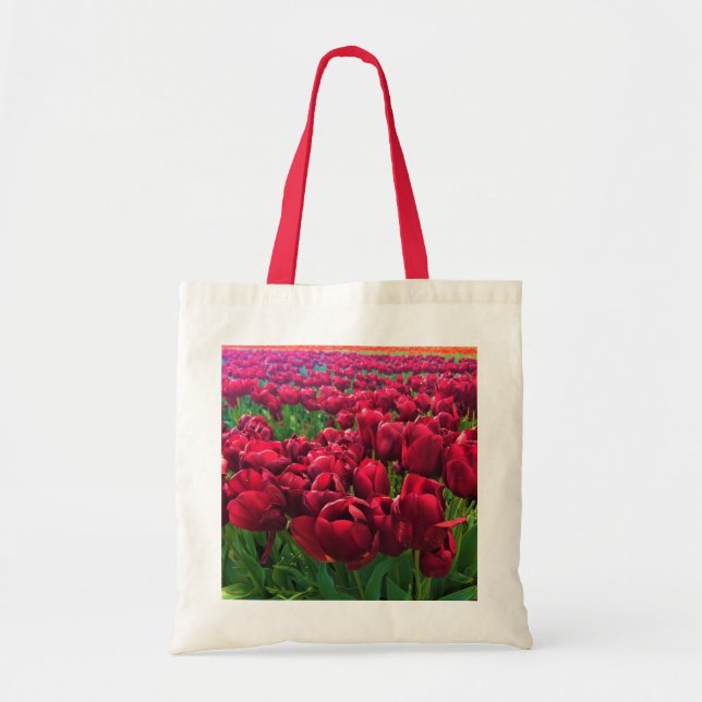 Rote Tulips in einem Feld, Oregon Tragetasche (Vorne)