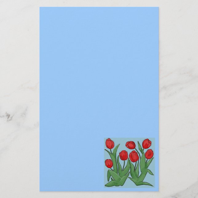 Rote Tulpe-Digital-Malerei Briefpapier (Vorderseite)