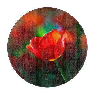Rote Tulpe - Mysterium der Blüte Schneidebrett