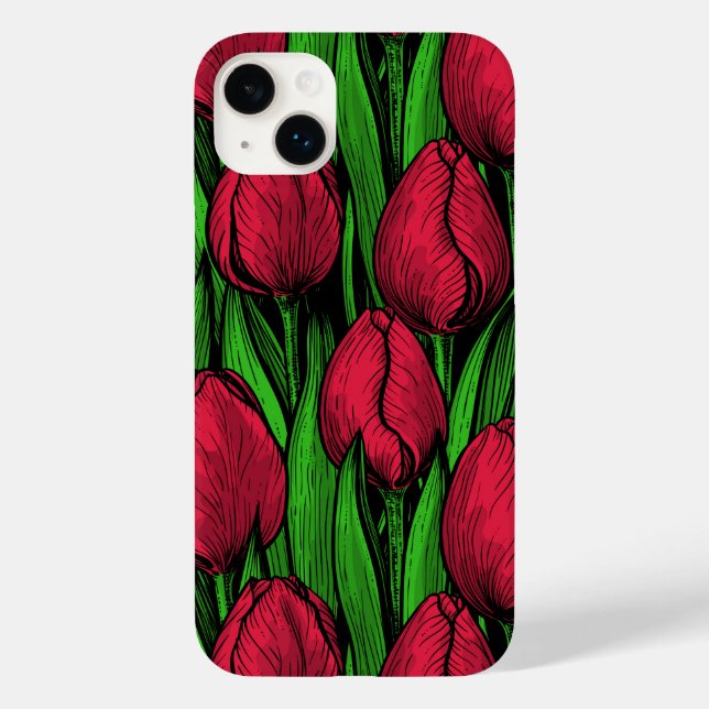 Rote Tulpen Case-Mate iPhone 14 Plus Hülle (Rückseite)