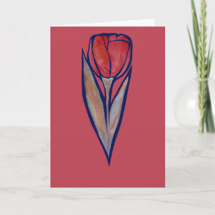 Rote Tulpen Frühjahrsnatur                         Karte