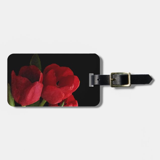 Rote Tulpen Gepäckanhänger (Vorderseite horizontal)