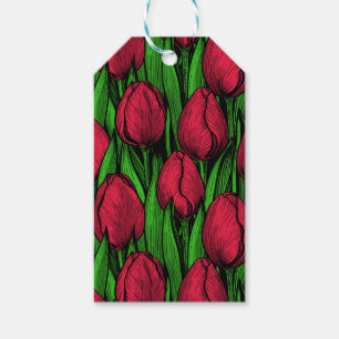 Rote Tulpen Geschenkanhänger