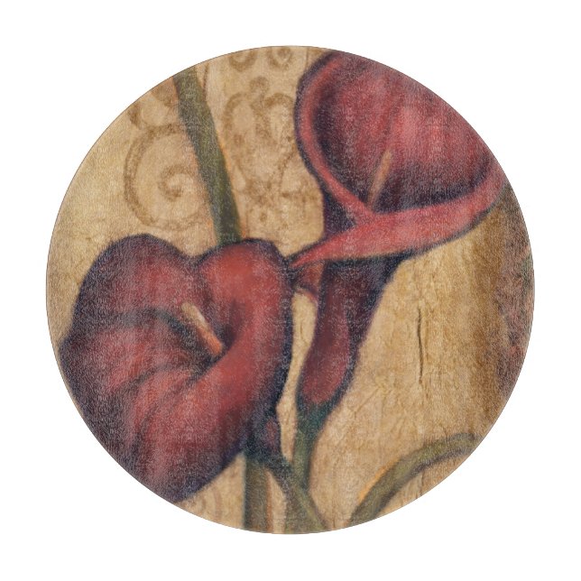 Rote Tulpen II Schneidebrett (Vorderseite)