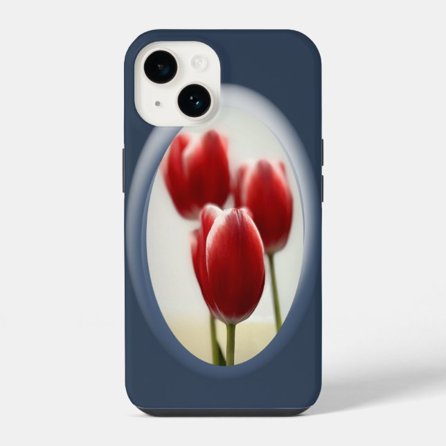 Rote Tulpen iPhone 14 Hülle (Rückseite)