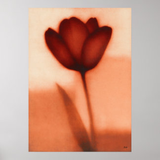 Rote Tulpen-Japanische Blumenabstraktion Poster