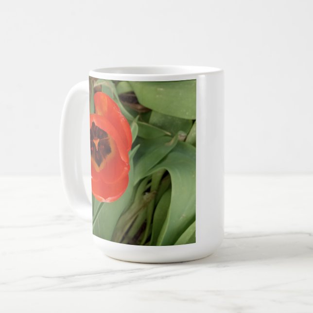 Rote Tulpen-Kaffeetasse Kaffeetasse (Vorderseite Links)