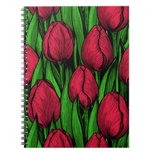 Rote Tulpen Notizblock