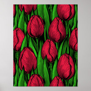 Rote Tulpen Poster