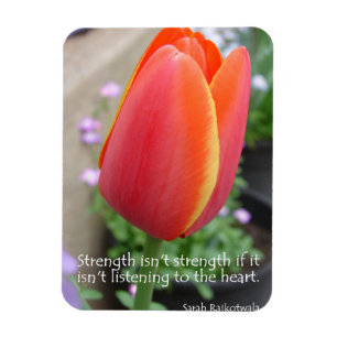 Rote Tulpen-Stärke-Zitat-Blumen-Foto-Magnet Magnet