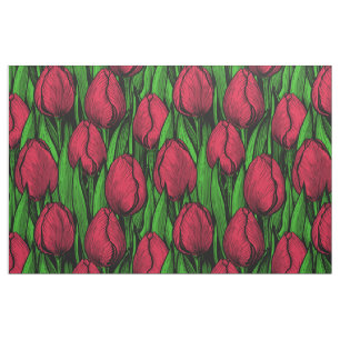 Rote Tulpen Stoff