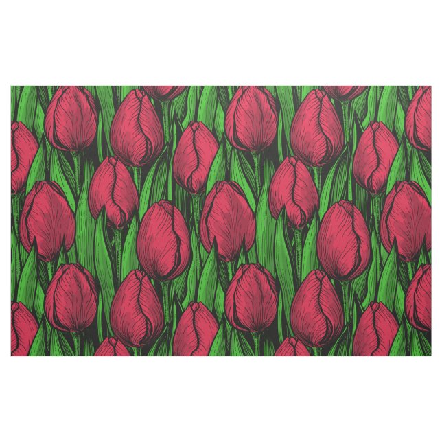 Rote Tulpen Stoff (Fat Quarter (45,7 x 55,9 cm))