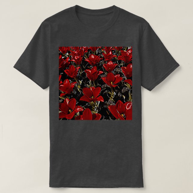 Rote Tulpen T-Shirt (Design vorne)