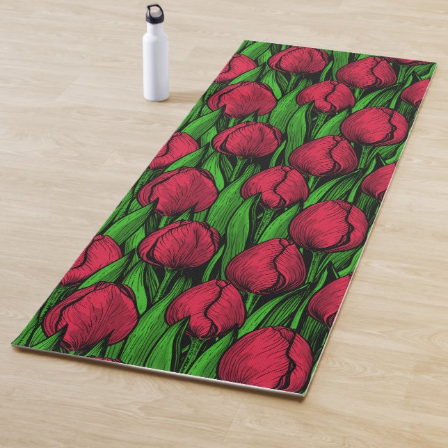 Rote Tulpen Yogamatte (Beispiel)