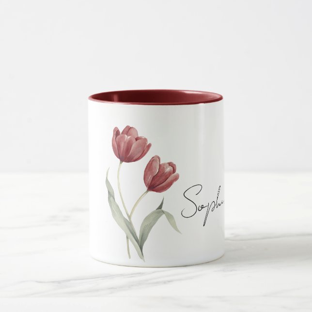 Rote Tulpenblumen Tasse (Zentrum)
