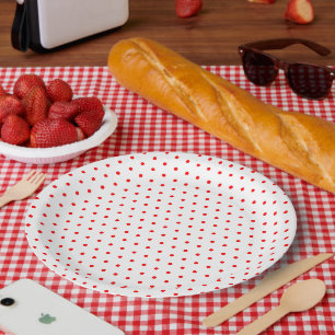 Rote Tupfen Pappteller