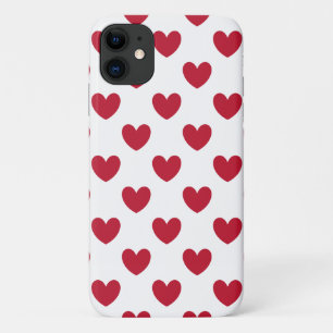 Rote Tupfenherzen auf Weiß Case-Mate iPhone Hülle