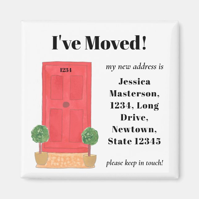 Rote Tür, die ich bewegt habe Magnet (Vorne)